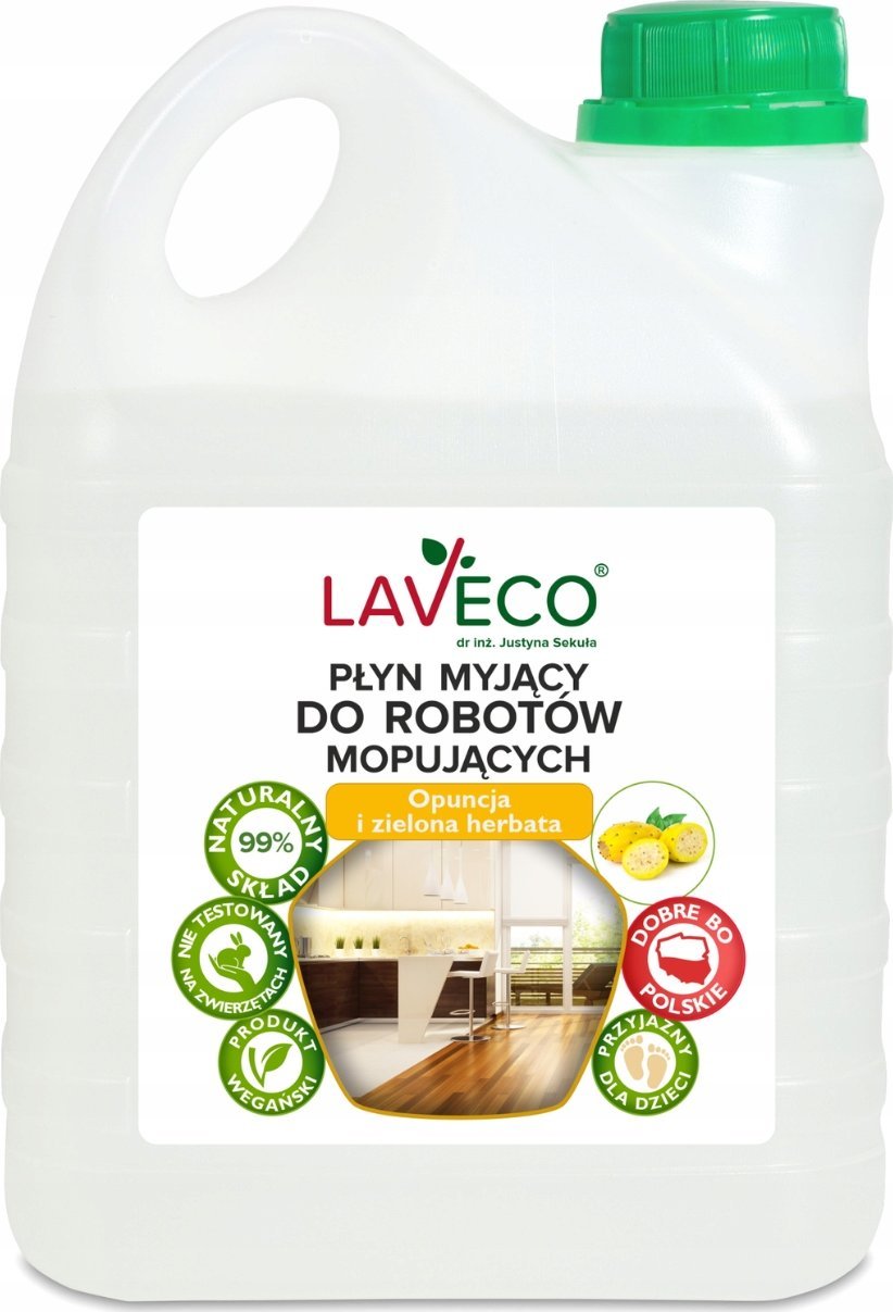 LAVECO Naturalny płyn myjący do robotów mopujących - opuncja i zielona herbata - 2 l