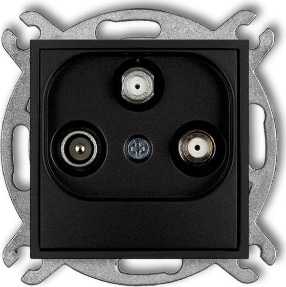 Karlik MINI Gniazdo antenowe 2 wyjścia SAT + TV czarny mat 12MGSN