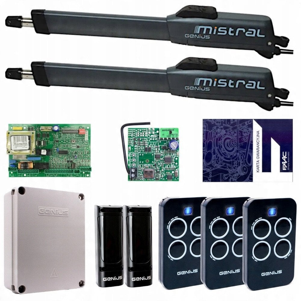 NAPĘD DO BRAMY SKRZYDŁOWEJ GENIUS-MISTRAL-400LS/KIT - ZESTAW DO BRAMY DWUSKRZYDŁOWEJ FAAC