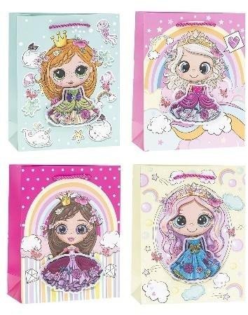 Torebka ozdobna 18x23x8cm hot-stamp mix ROZETTE