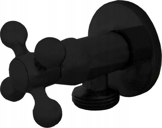 IDMAR Zawór kątowy 1/2x3/8 z głowicą ceramiczną RETRO 1010 czarny mat