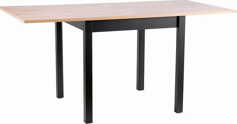 SIGNAL MEBLE Stół rozkładany kwadratowy FLIP 80(160)x80 dąb artisan/czarny