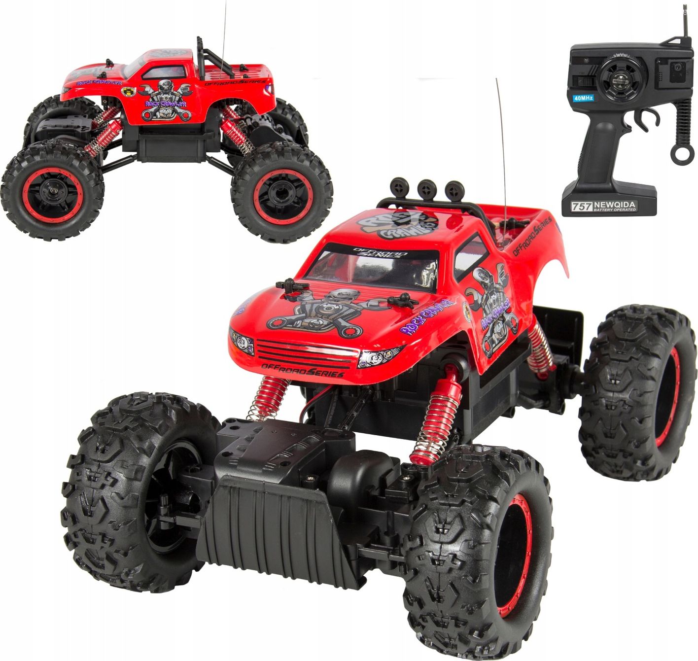 KIK Samochód RC Nqd Rock Cravler King 1:12 Usb czerwony