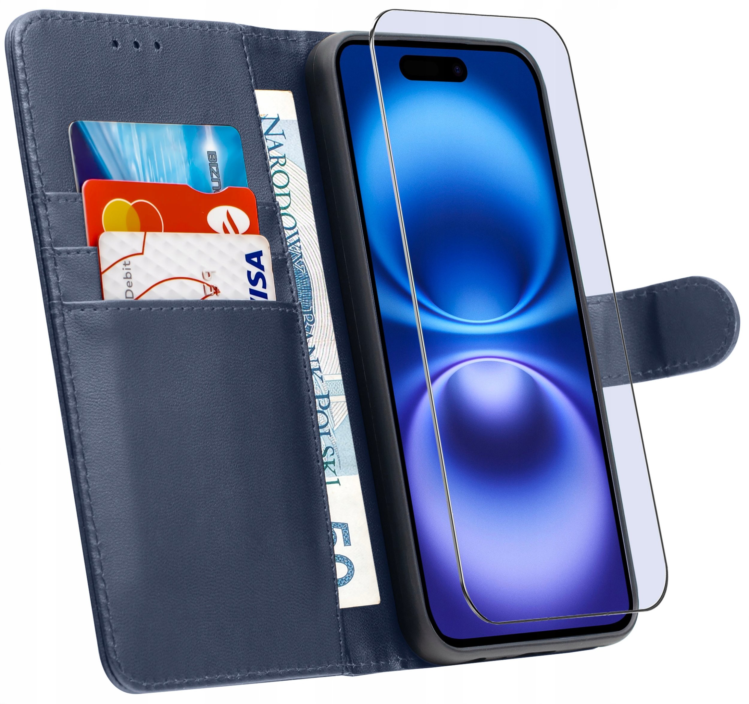 ETUI do iPhone 16 |SKÓRZANE PORTFEL BOOK TOKRA CASE CLASSIC + SZKŁO