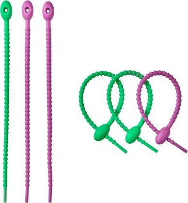 Lurch Zaciski silikonowe, 6 szt., 22 cm, zielone/fioletowe / Lurch