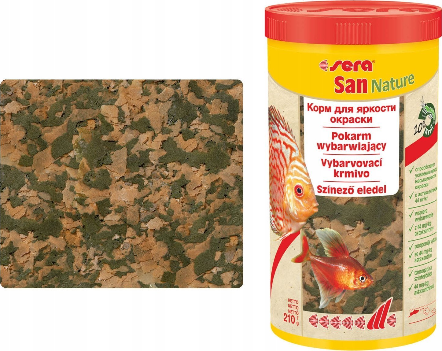 Sera San Nature 1000 ml, płatki - pokarm wybarwiający premium