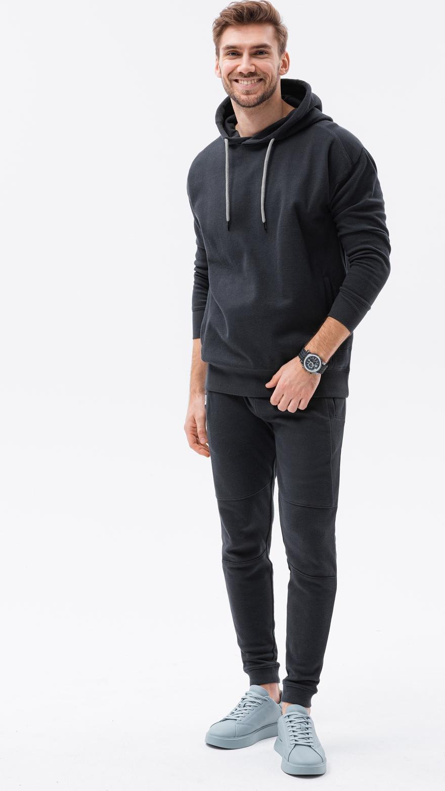 Ombre Komplet męski dresowy bluza + spodnie - czarny Z49 XXL