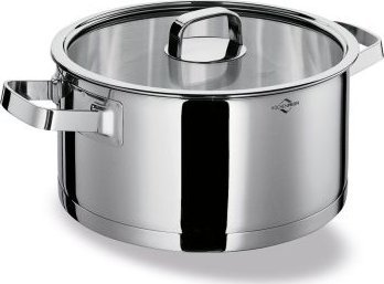 Kuchenprofi Garnek niski z pokrywą, stal nierdzewna/szkło, 4,5 l, śred. 24 x 11,5 cm San Remo / Kuchenprofi