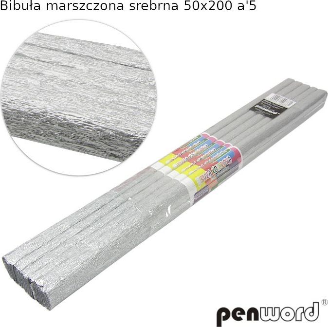 Polsirhurt Bibuła marszczona srebrna 50x200cm 5szt