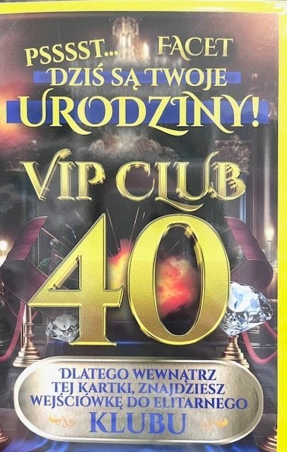 Yeku Karnet Urodziny 40 męskie