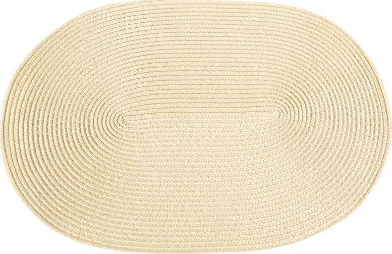 Eurofirany Podkładka na stół owalna pleciona JUDY 45X30 jasnobeżowa x6