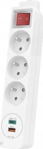 Listwa zasilająca Hama LISTWA ZASILAJĄCA 3GN, 2xUSB C/A