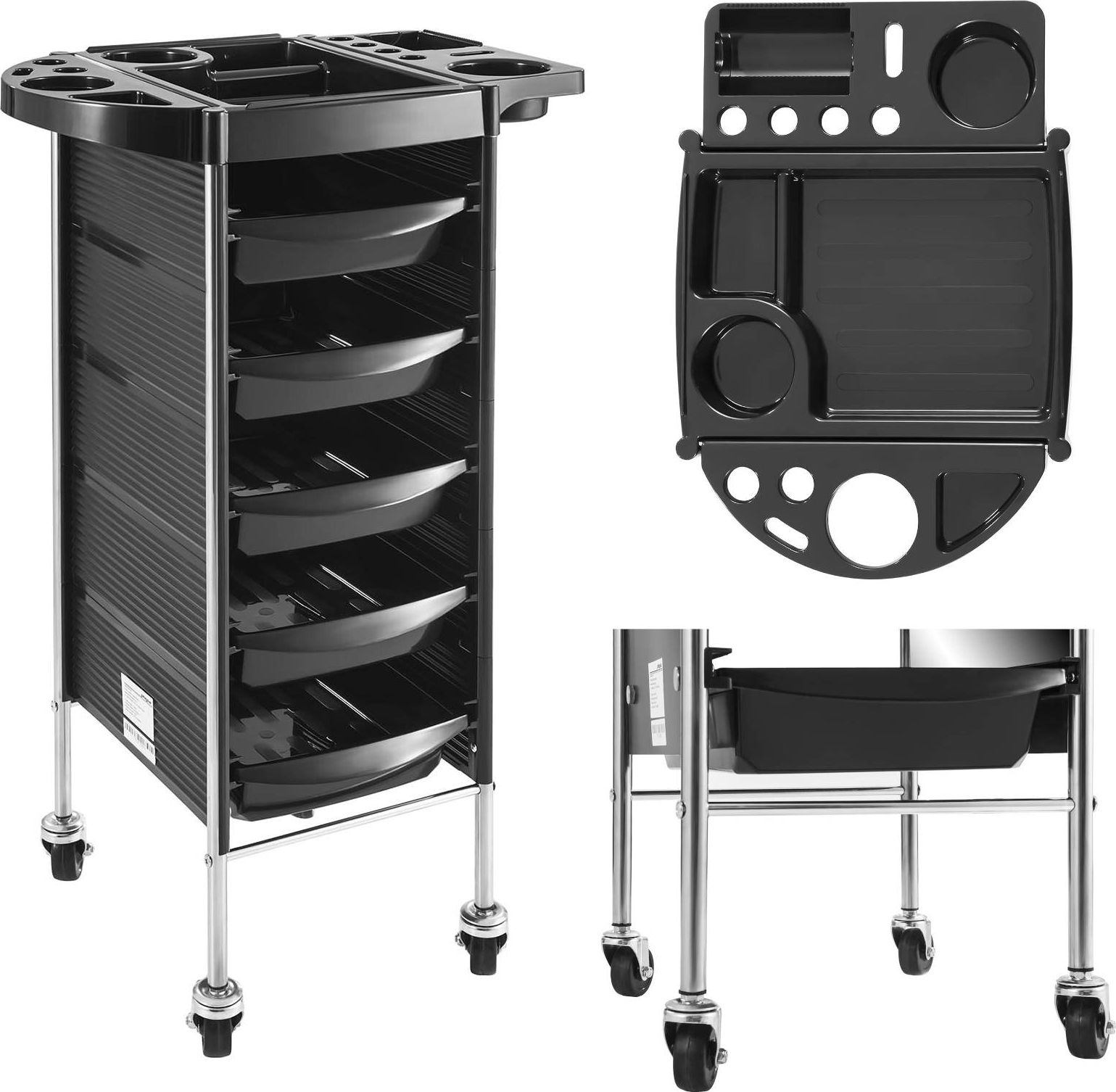 Physa Wózek fryzjerski mobilny na kółkach z szufladami PHYSA 5 szuflad