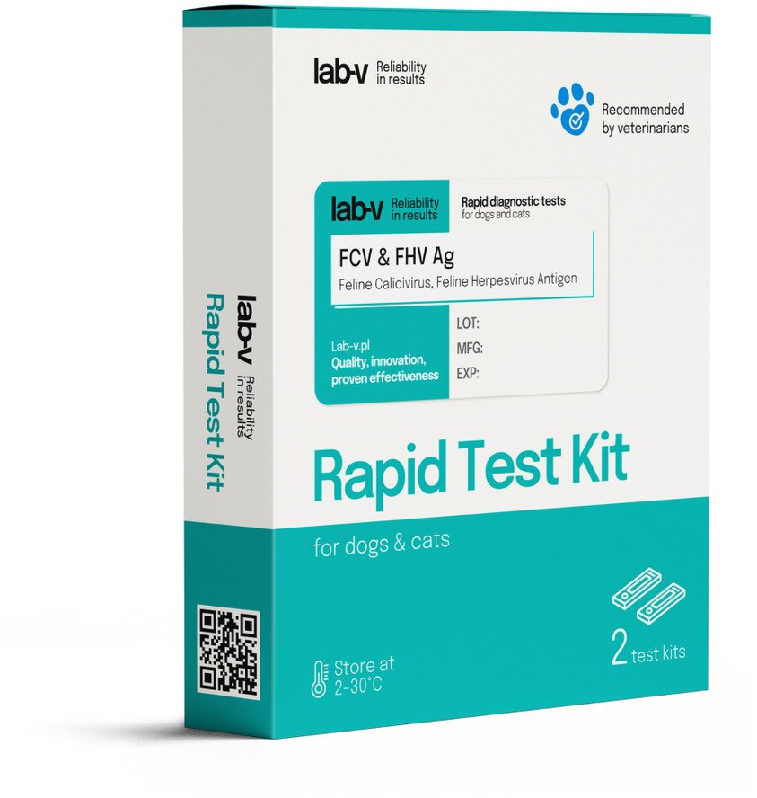 Lab-V Antygen FCV & FHV Szybki test diagnostyczny dla kotów 2 szt.