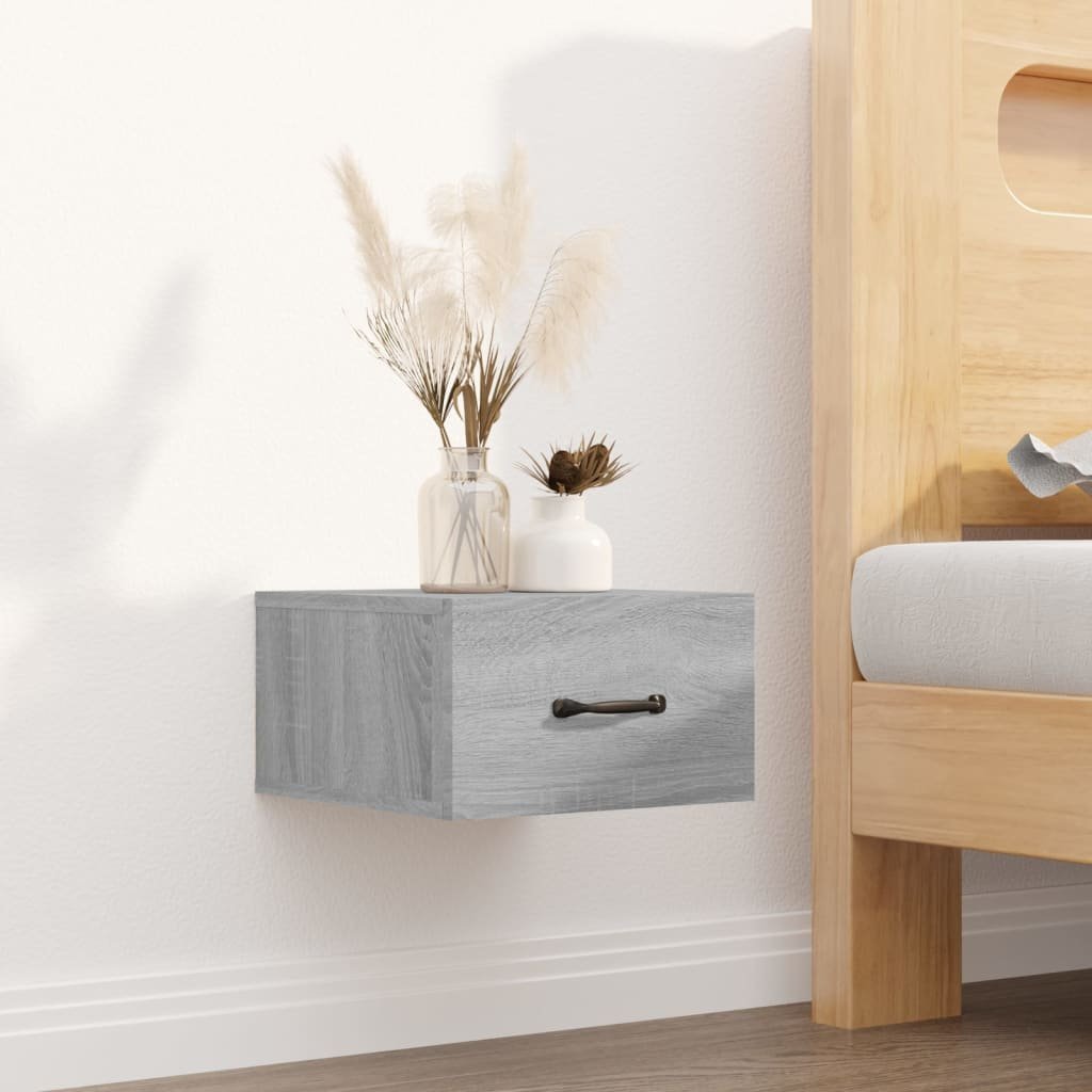 vidaXL vidaXL Wiszące szafki nocne, 2 szt., szary dąb sonoma, 35x35x20 cm