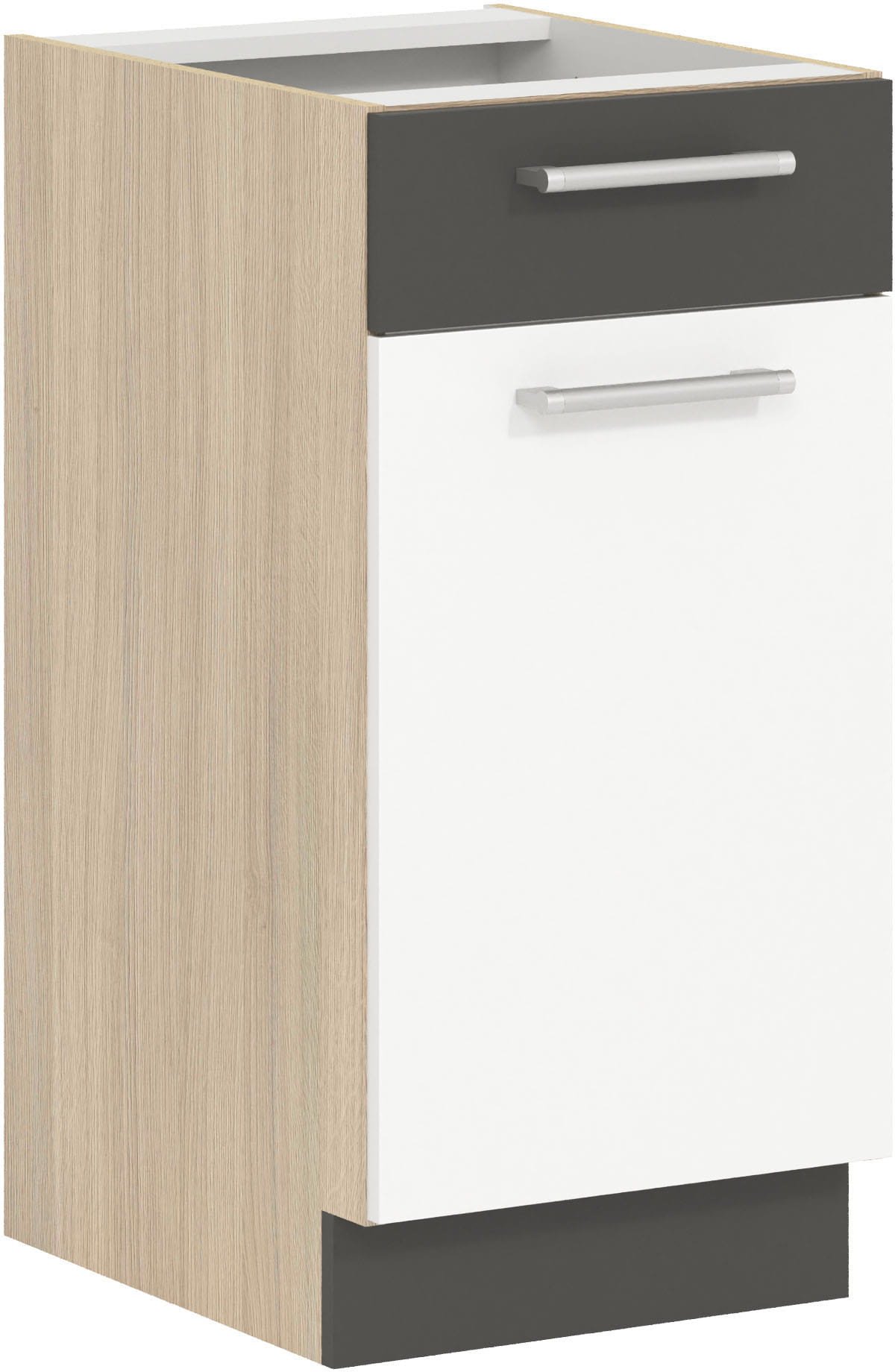 Szafka dolna kuchenna z szufladą MODENA MD13/D40S1 biały połysk / grafit