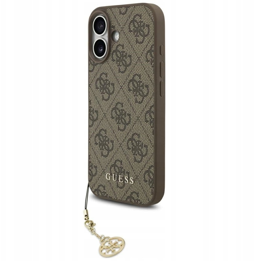 Etui Guess 4G Charms Collection MagSafe do iPhone 17 brązowy