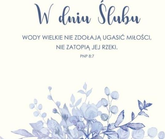 Szaron Kartka Składana Ślub - Wody wielkie nie ugaszą