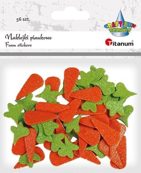Titanum Naklejki piankowe brokatowe marchewki 56szt
