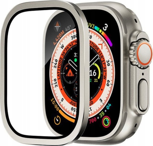 2w1 ramka aluminiowa metalowa+szkło hartowane do Apple Watch Ultra 2 49mm