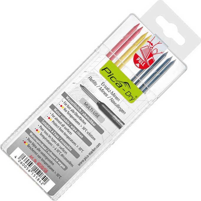 PICA PICA WKŁADY WYMIENNE ROZPUSZCZALNE W WODZIE /4-GRFIT/2-CZERWONY/2-ŻÓŁTY /KARTA DO OŁÓWKA 3030 PICA4020SB