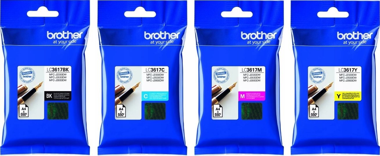 Tusz Brother Zestaw Brother LC3617 CMYK Black+Cyan+Magenta+Yellow 4x550 stron