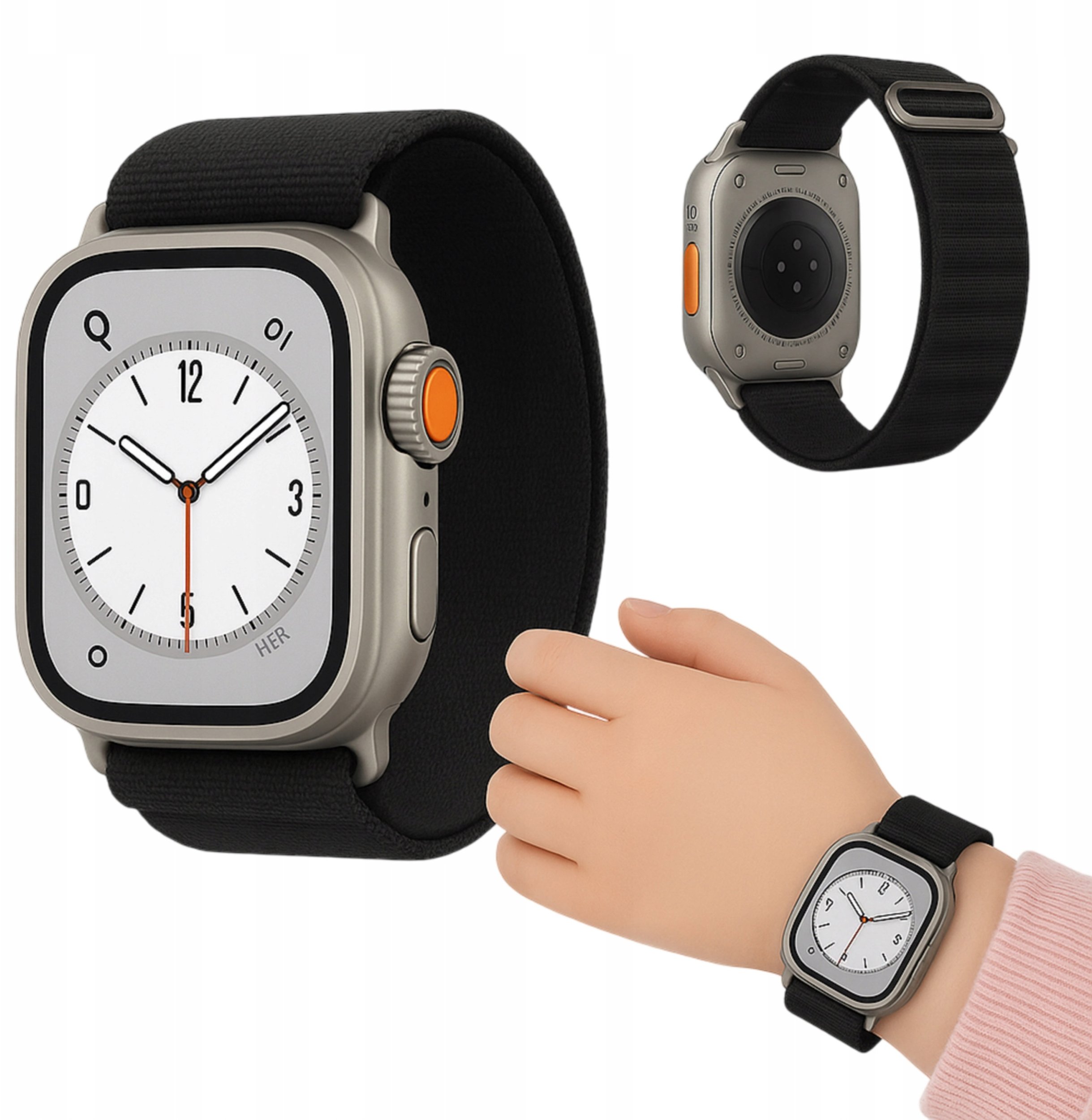 Pasek Do Apple Watch 1 / 2 / 3 / 4 / 5 / 6 / SE / SE 2 / 7 / 8 / 9 Czarny