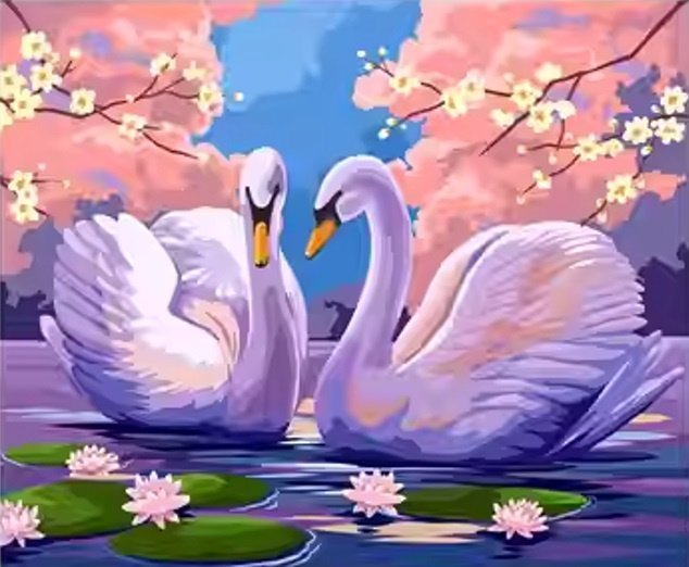 Norimpex Diamentowa Mozaika Łabędzie Na Jeziorze Z Liliami 30x40