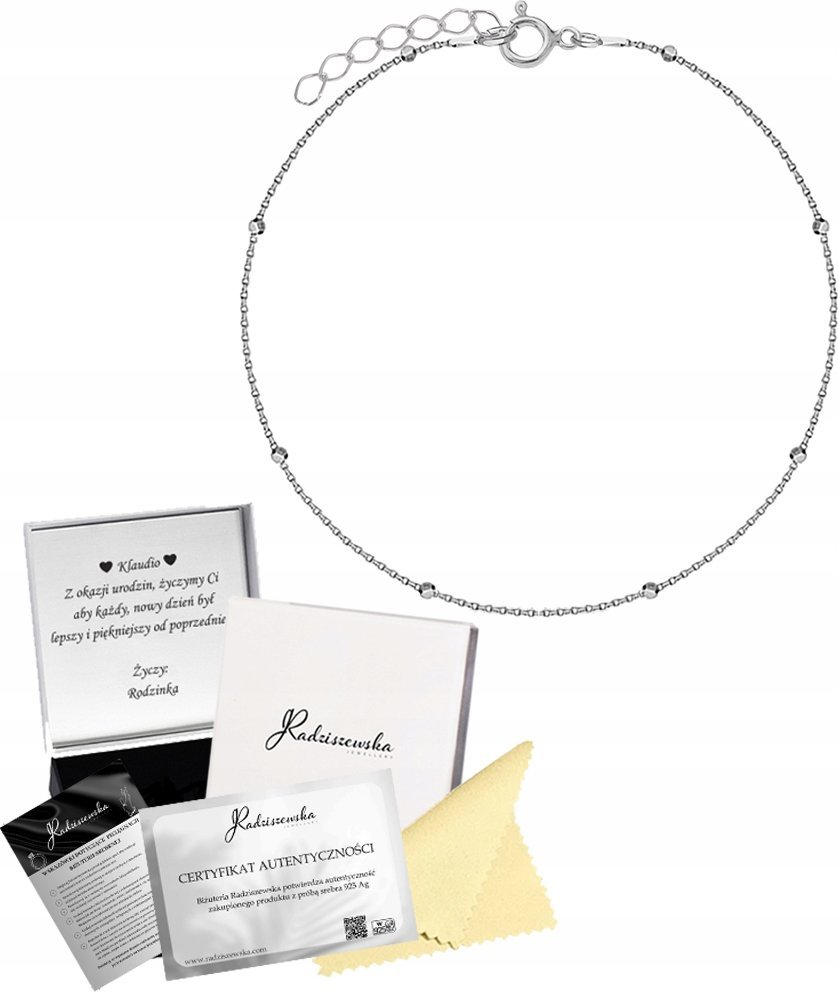 Radziszewska Jewellery Srebrna Bransoletka na nogę Łańcuszek