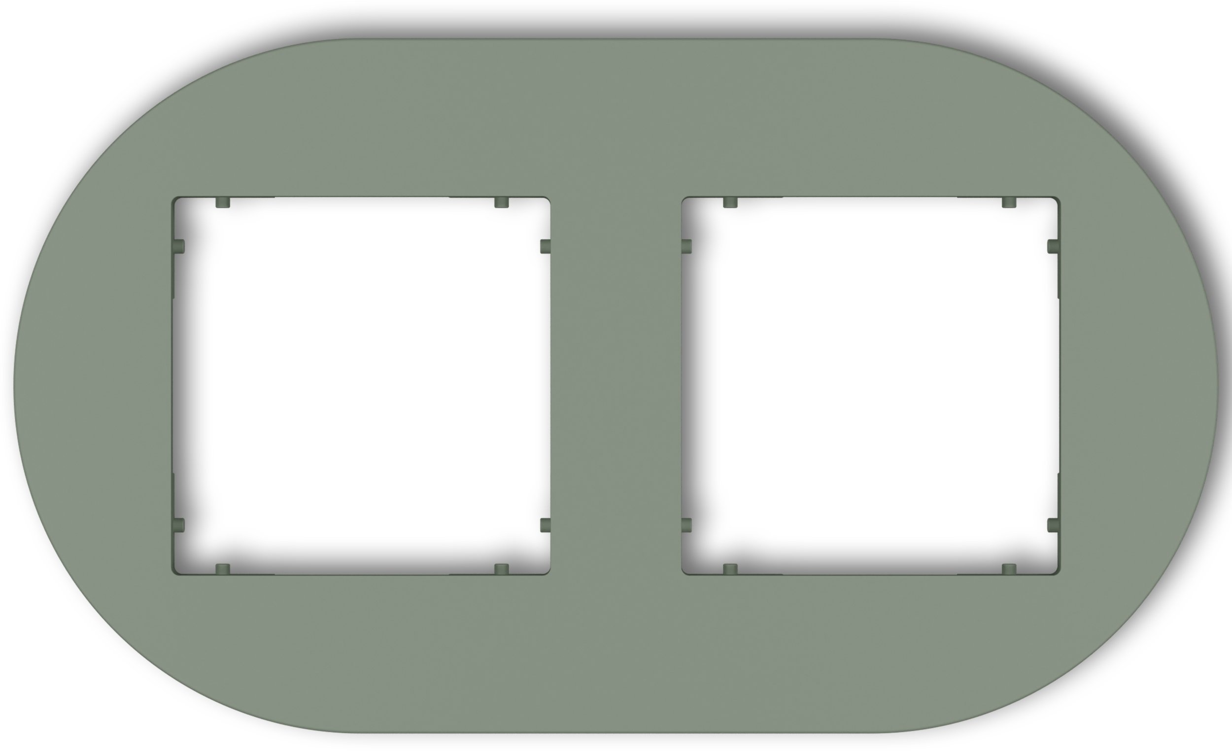 MINI Ramka uniwersalna podwójna okrągła z tworzywa szałwiowy 61MRTO-2