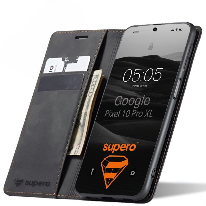Etui z klapką Supero Business Wallet Case do Google Pixel 10 Pro XL, czarne