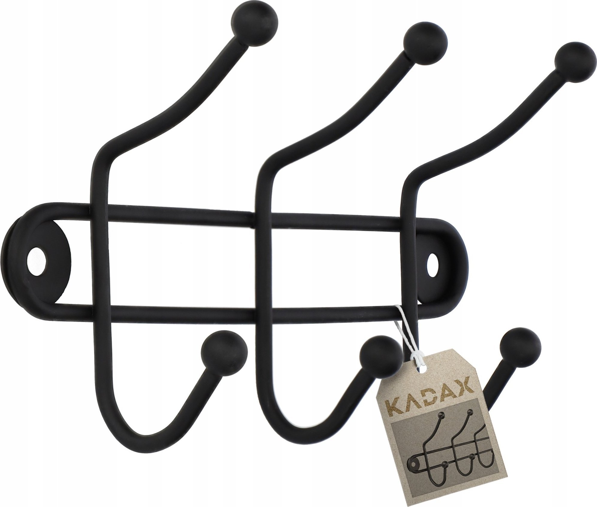 Kadax Wieszak Ścienny Na Ubrania Do Przedpokoju Czarny