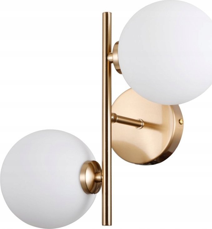 Kinkiet Italux Italux Mirellio WL-66463-2-HB kinkiet lampa ścienna 2x5W G9 biały/mosiądz