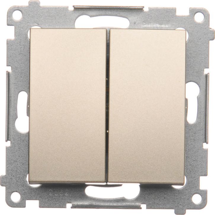 Kontakt-Simon Przycisk podwójny złoty matowy - DP2.01/44