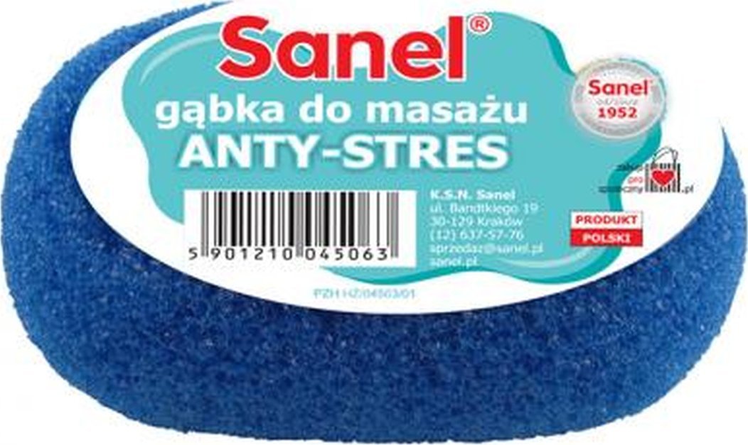Sanel GĄBKA DO KĄPIELI I MASAŻU ANTY STRESS OWALNA