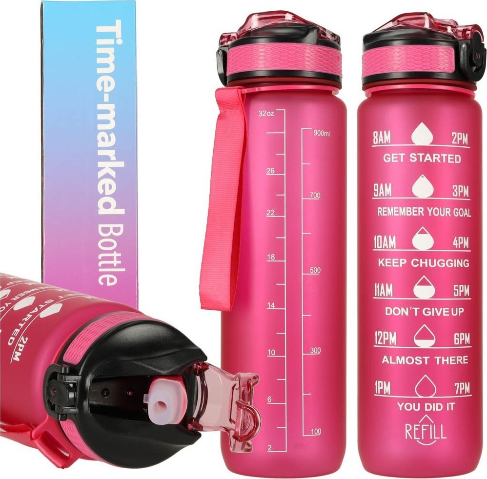 4kom.pl Butelka na wodę bidon 1l różowa