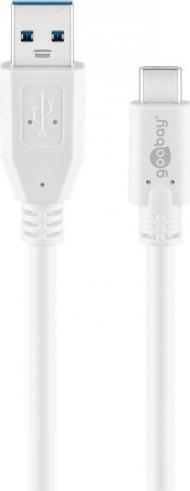 Kabel USB Goobay USB-A - USB-C 0.5 m Biały (JAB-2947897)
