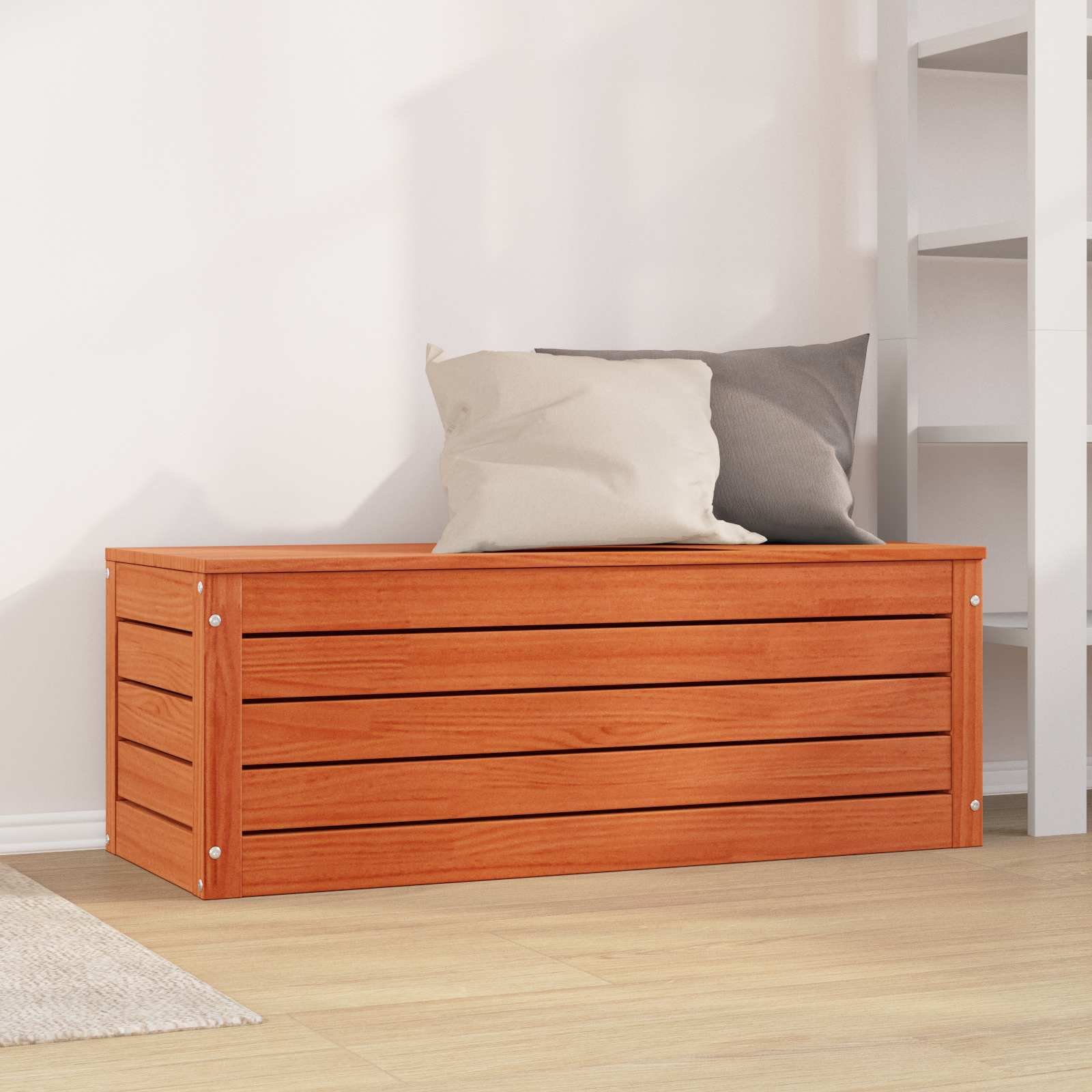 vidaXL Skrzynia do przechowywania Woskowy Brąz 109 x 36,5 x 33 cm