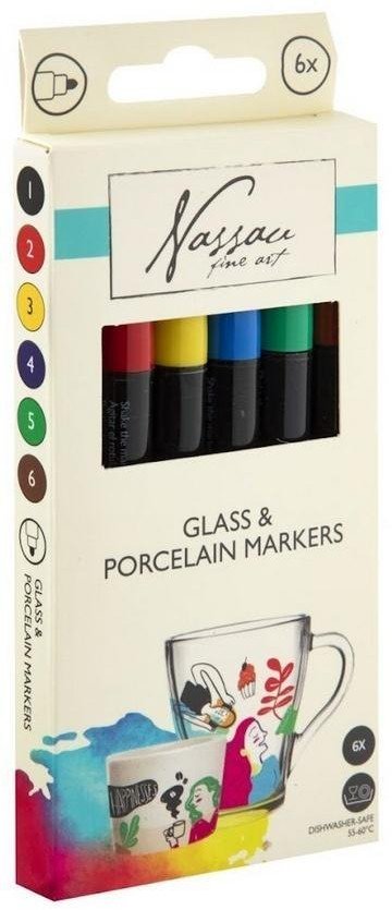 Markery do szkła i porcelany 6szt