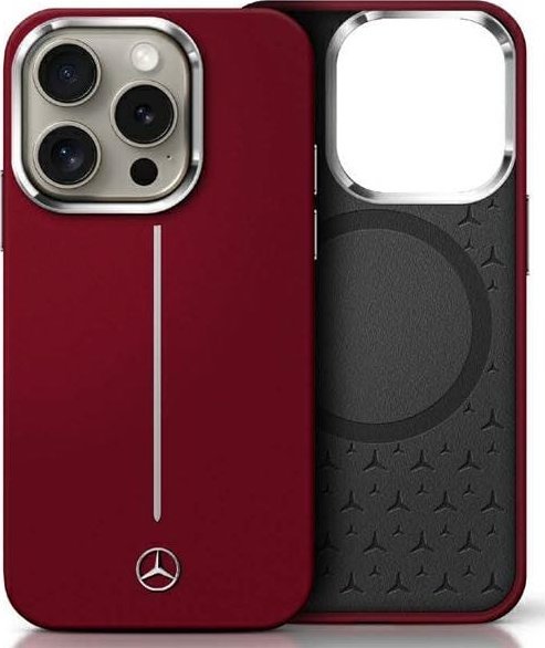Mercedes MEHMP16X23SUMSR iPhone 16 Pro Max 6.9" czerwony/red hardcase Silicone White Stripe MagSafe