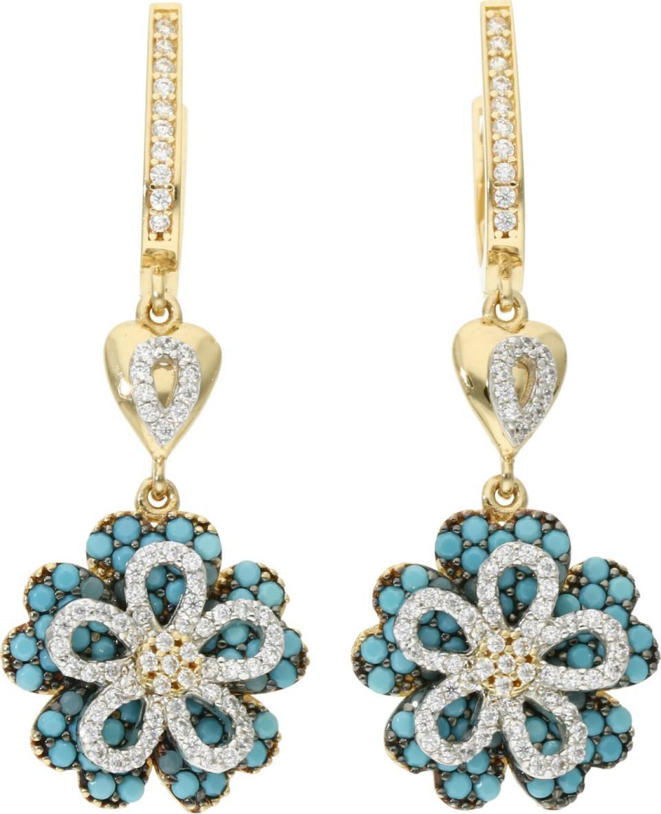 Rosanto Złote kolczyki z turkusem 585 14k