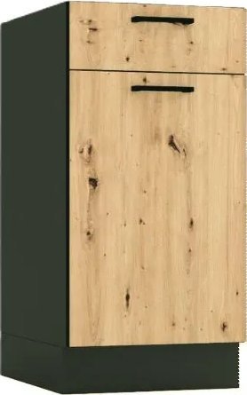 Stolkar Szafka kuchenna stojąca ANIKA D40S/1 P/L grafitowa/dąb artisan STOLKAR