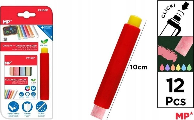 Teka Kreda kolorowa z uchwytem 12 kolorów