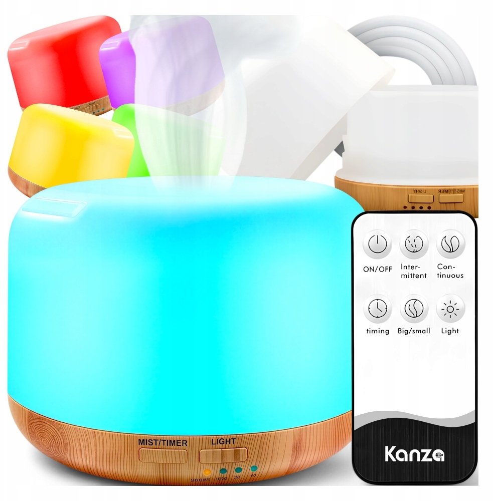 NAWILŻACZ POWIETRZA LAMPKA NOCNA RGB KANZA