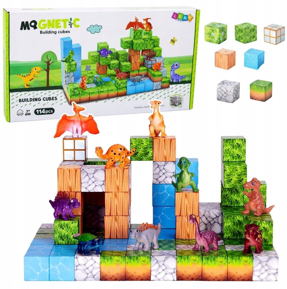 Klocki Magnetyczne Konstrukcyjne Kostki Kwadratowy Świat 3D 114 el.