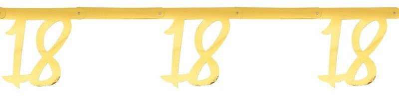 BANER girlanda 18 urodziny metaliczne złoto 2,5m