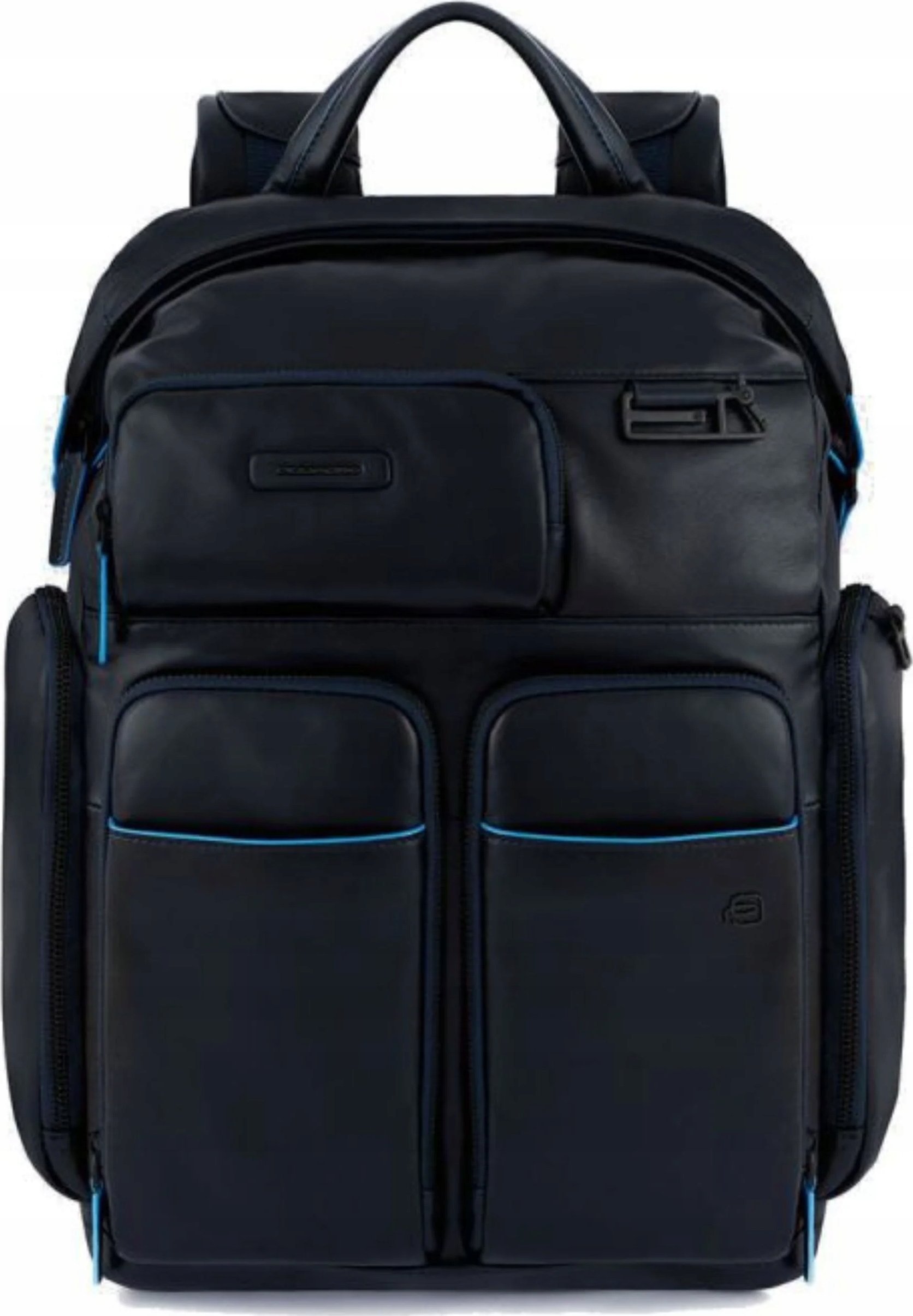 Piquadro Piquadro, Blue Square, Leather, Backpack, Black, CA5573B2V, Unisex, Size L Unisex