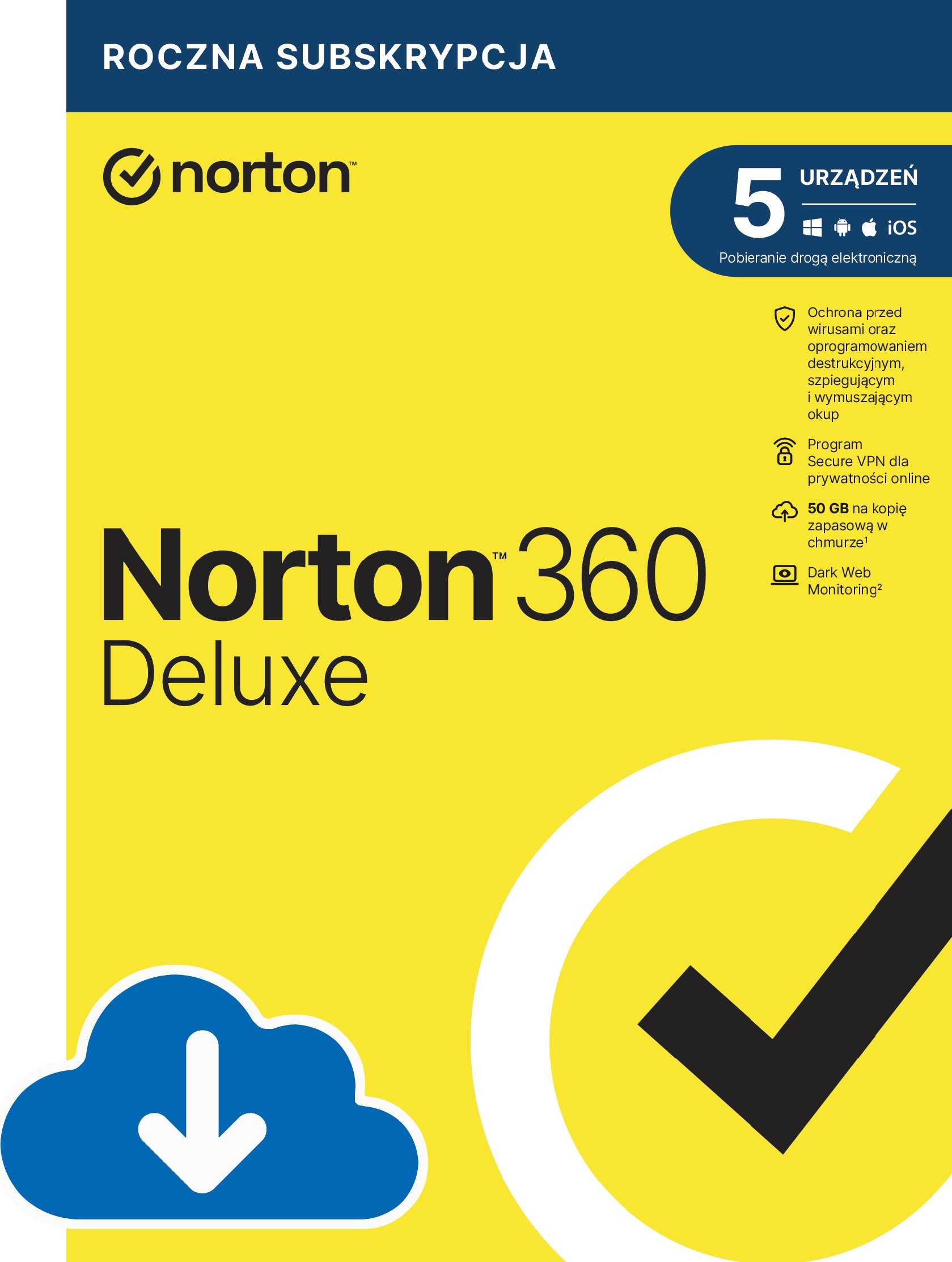 Norton 360 Deluxe na 5 urządzeń na 36 miesięcy (21441569)