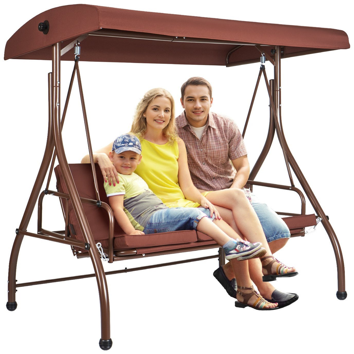 Huśtawka Ogrodowa z Regulowanym Baldachimem