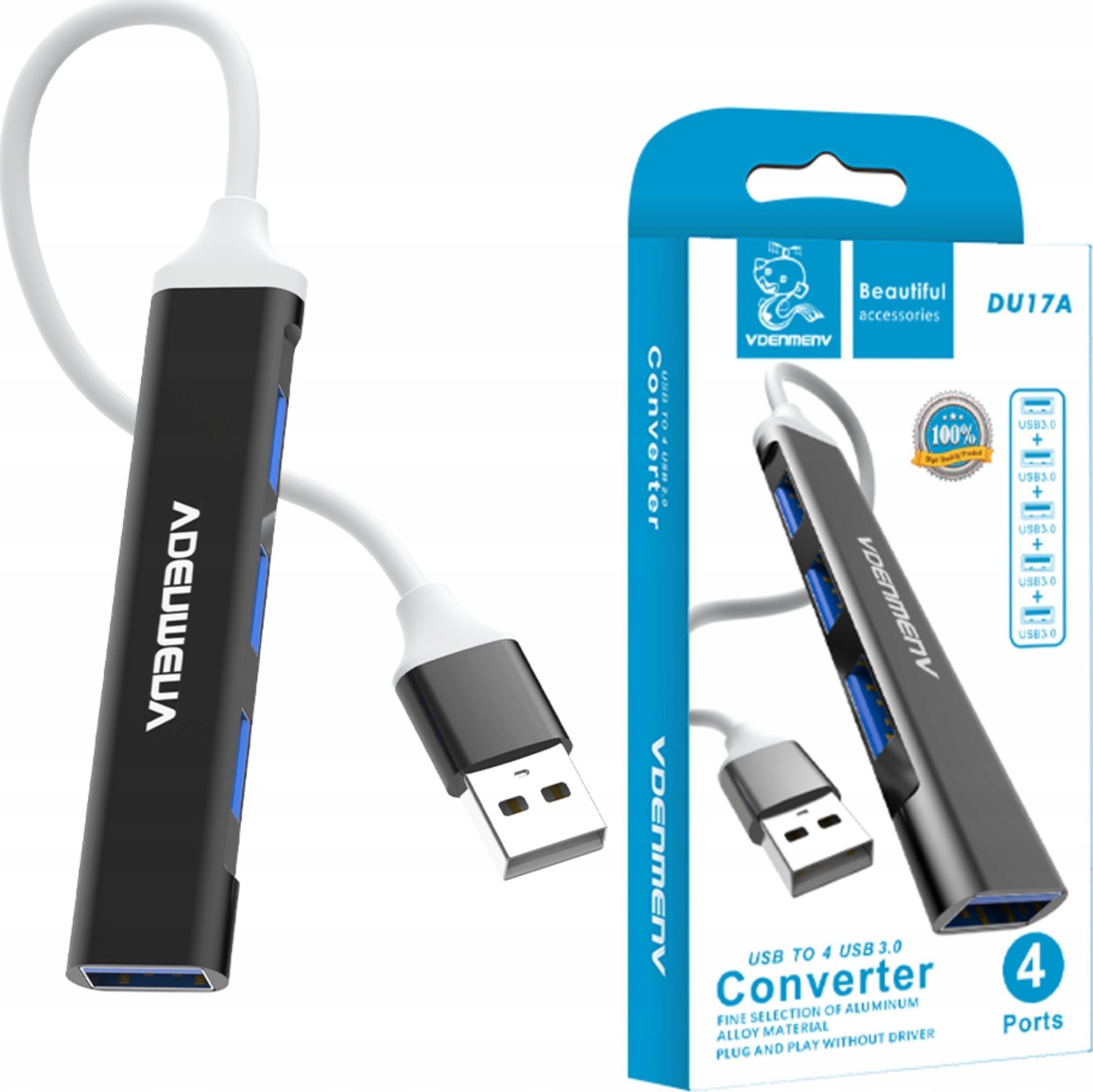 HUB USB Vega HUB USB 4XUSB DENMEN CZARNY ALUMINIUM DU17>